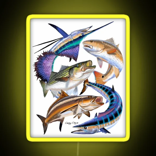Gamefish Collage RGB Neon Sign