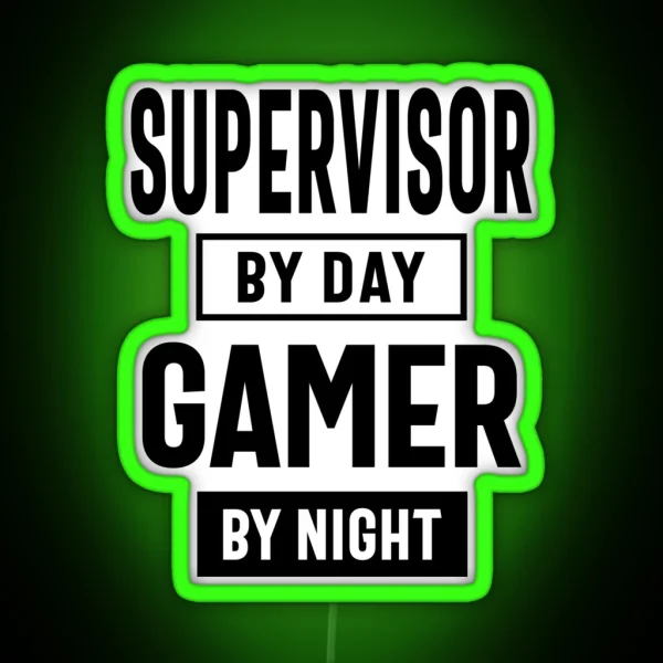 Gamer And Supervisor Job Title Gift RGB Neon Sign