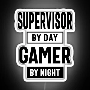 Gamer And Supervisor Job Title Gift RGB Neon Sign