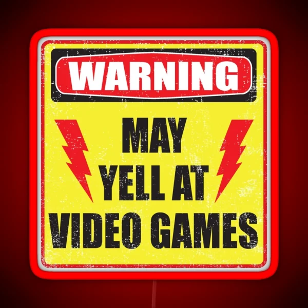 Gamer Warning RGB Neon Sign