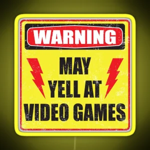 Gamer Warning RGB Neon Sign