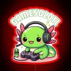 Gamesolotl Axolotl Video Games Kawaii Anime Gamer Gamesolotl Axolotl Gamer Kawaii Axolotl Lovers Video Game Lovers RGB Neon Sign - Image 2