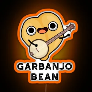 Gar Banjo Garbanzo Bean Funny Banjo Puns RGB Neon Sign
