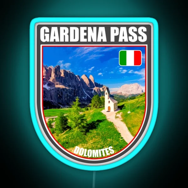 Gardena Pass Dolomites Italy RGB Neon Sign