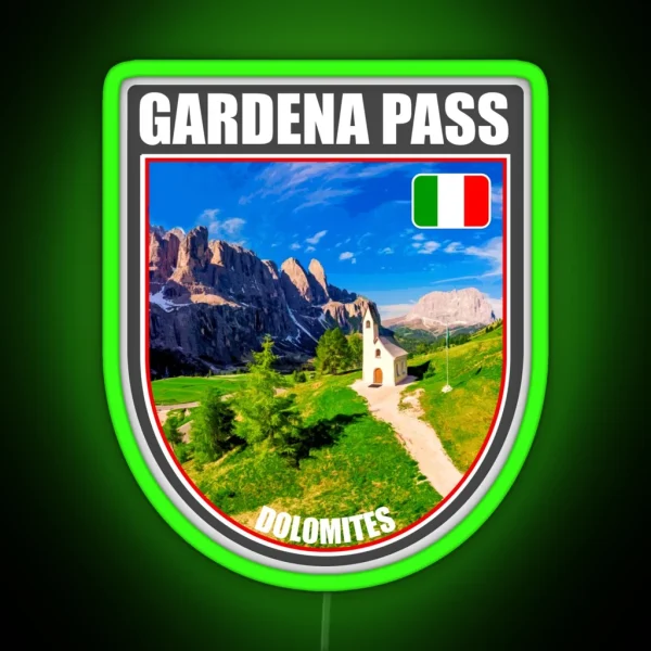 Gardena Pass Dolomites Italy RGB Neon Sign