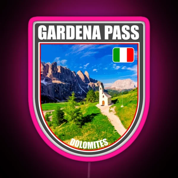 Gardena Pass Dolomites Italy RGB Neon Sign