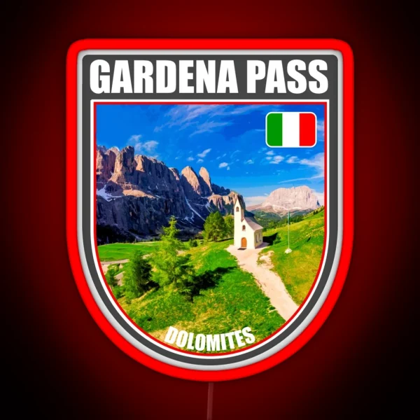 Gardena Pass Dolomites Italy RGB Neon Sign