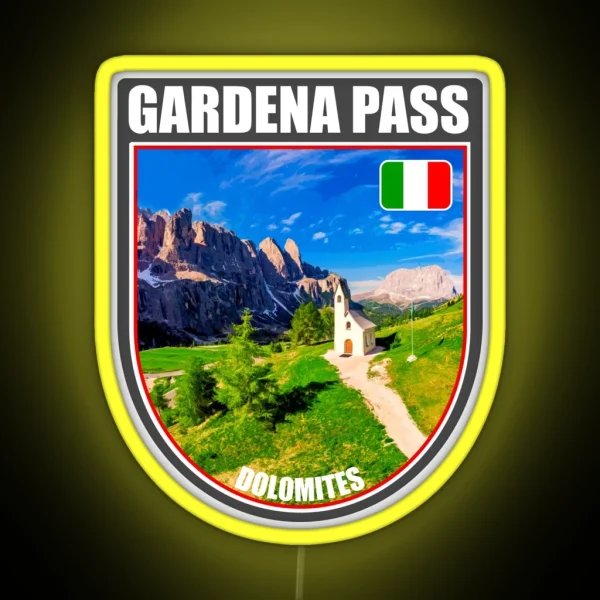 Gardena Pass Dolomites Italy RGB Neon Sign