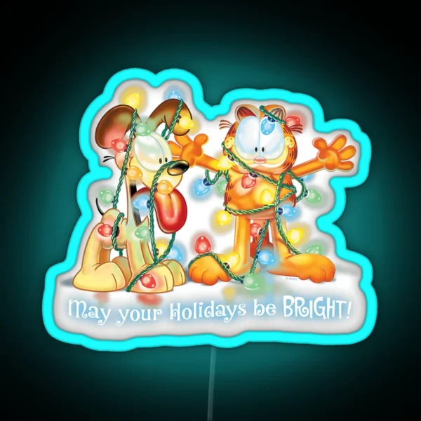 Garfield Bright Holidays RGB Neon Sign