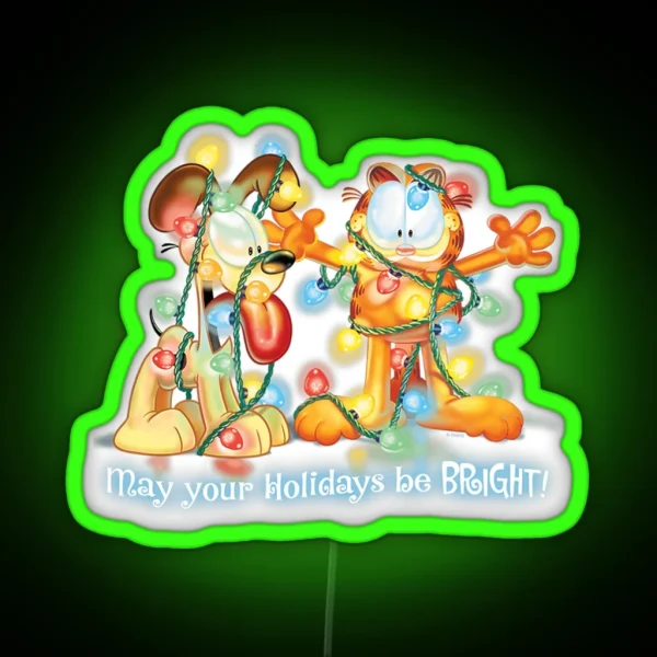 Garfield Bright Holidays RGB Neon Sign