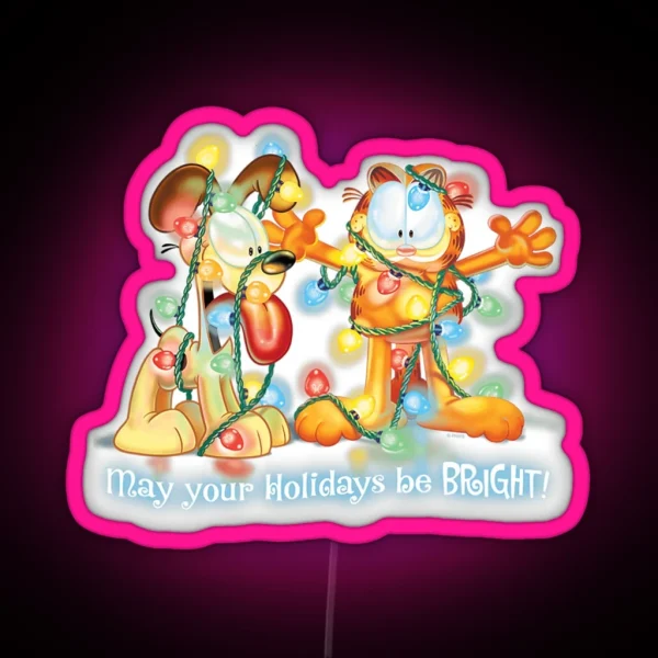 Garfield Bright Holidays RGB Neon Sign