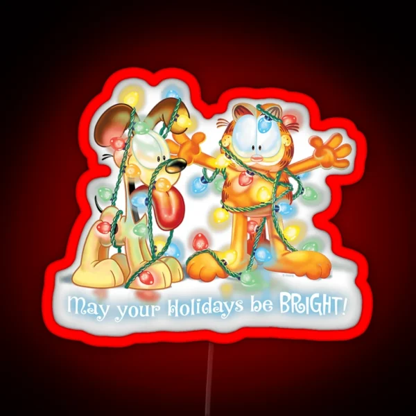 Garfield Bright Holidays RGB Neon Sign
