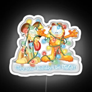 Garfield Bright Holidays RGB Neon Sign