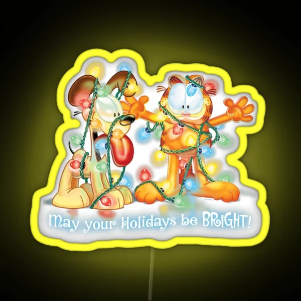 Garfield Bright Holidays RGB Neon Sign