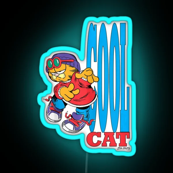 Garfield Cool Cat Tank Top RGB Neon Sign