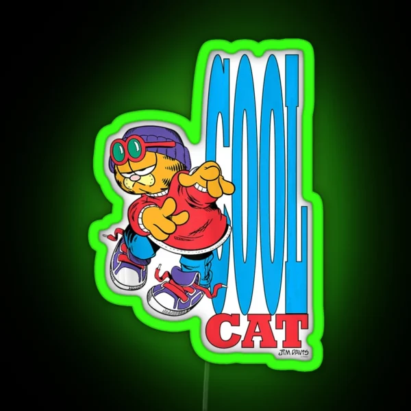 Garfield Cool Cat Tank Top RGB Neon Sign