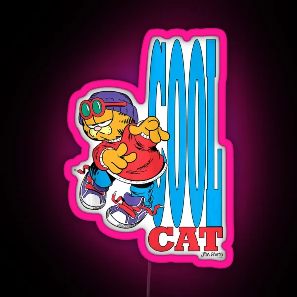 Garfield Cool Cat Tank Top RGB Neon Sign