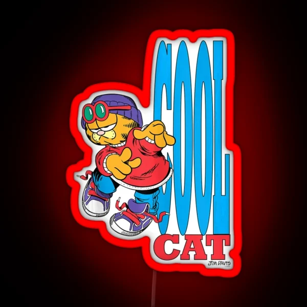 Garfield Cool Cat Tank Top RGB Neon Sign