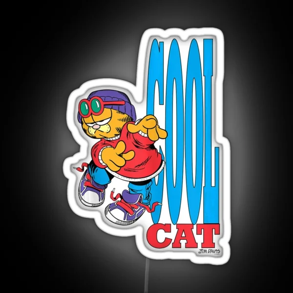 Garfield Cool Cat Tank Top RGB Neon Sign