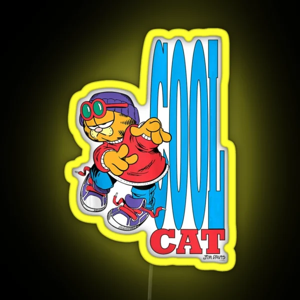 Garfield Cool Cat Tank Top RGB Neon Sign