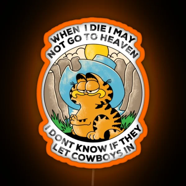 Garfield Funny Cat Art Gift RGB Neon Sign