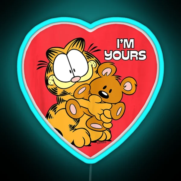 Garfield I M Yours Tank Top RGB Neon Sign