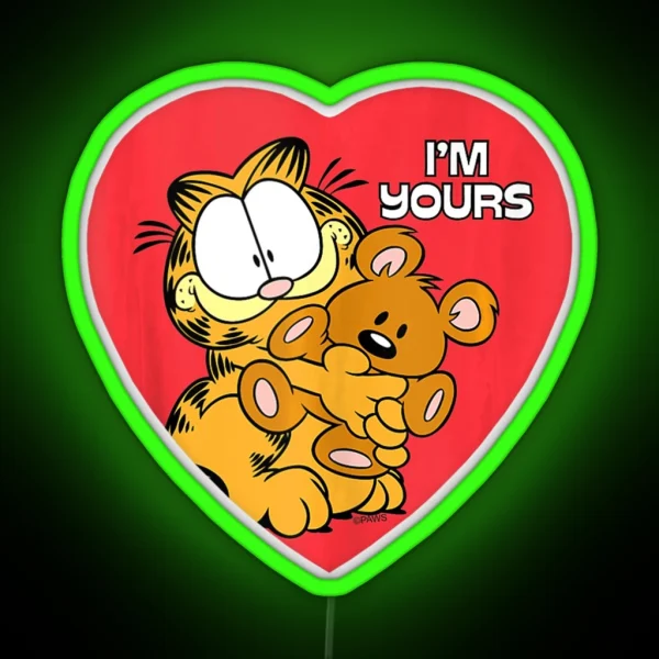 Garfield I M Yours Tank Top RGB Neon Sign