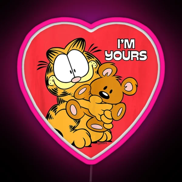 Garfield I M Yours Tank Top RGB Neon Sign