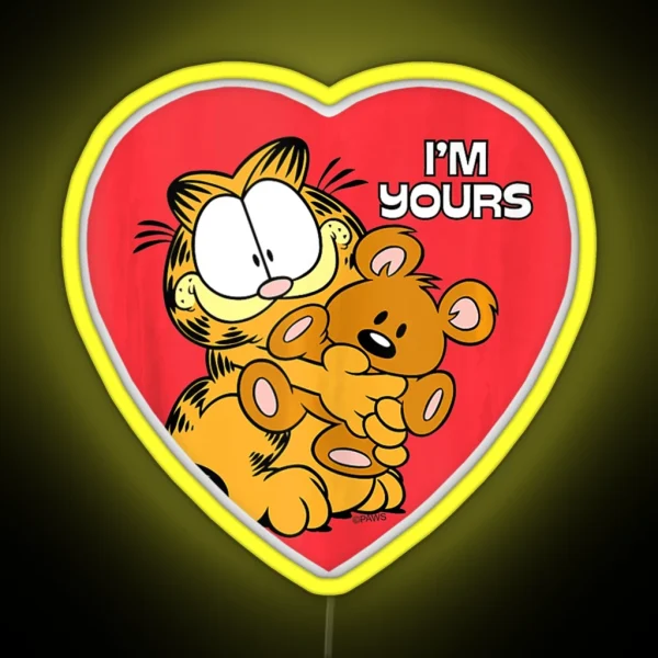 Garfield I M Yours Tank Top RGB Neon Sign