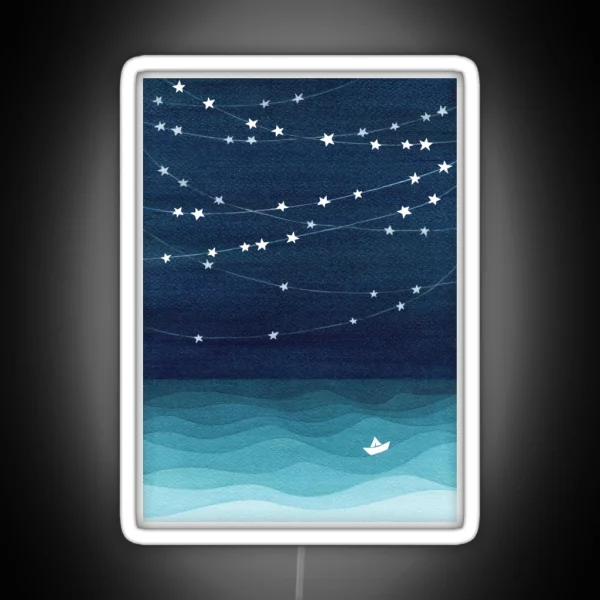 Garland Of Stars Teal Ocean RGB Neon Sign