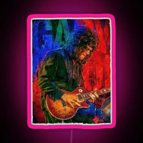 Gary Moore Tribute Portrait RGB Neon Sign