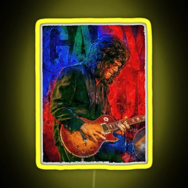 Gary Moore Tribute Portrait RGB Neon Sign