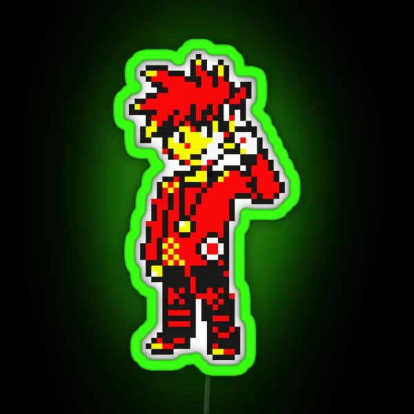 Gary Red Blue Trainer Pixel Art RGB Neon Sign
