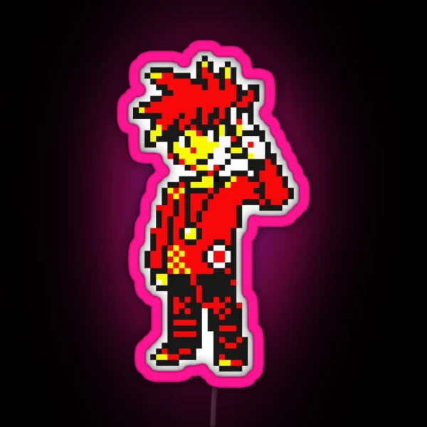 Gary Red Blue Trainer Pixel Art RGB Neon Sign
