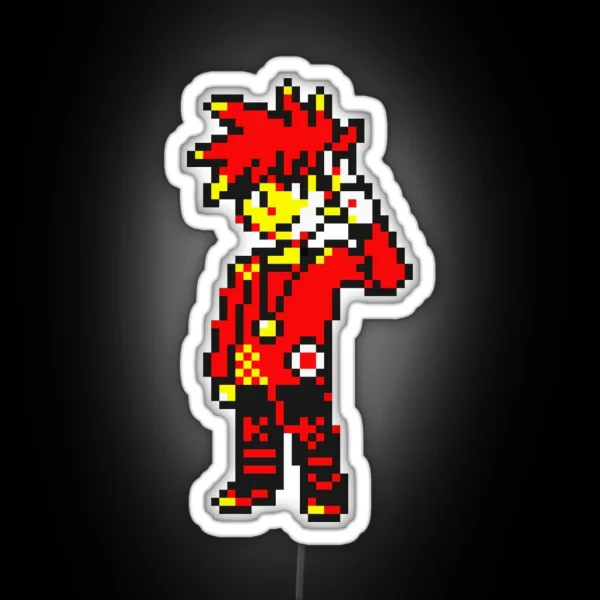 Gary Red Blue Trainer Pixel Art RGB Neon Sign