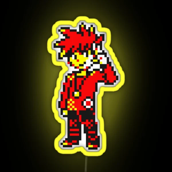 Gary Red Blue Trainer Pixel Art RGB Neon Sign