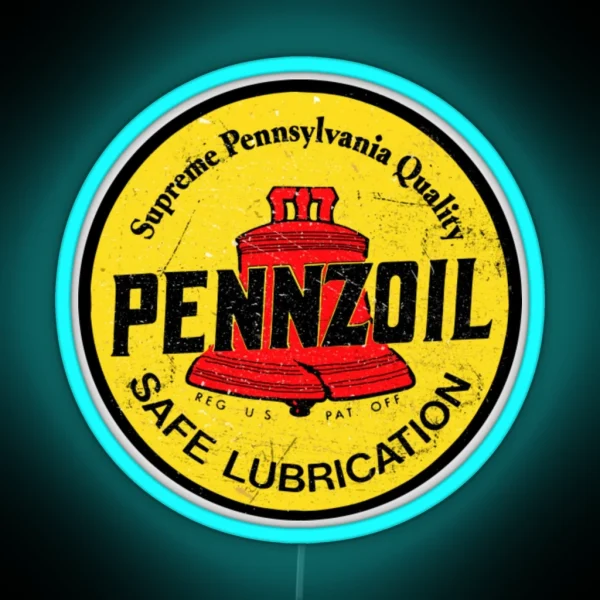 Gas And Oil Ledpennzoil Vintage Oil Company RGB Neon Sign
