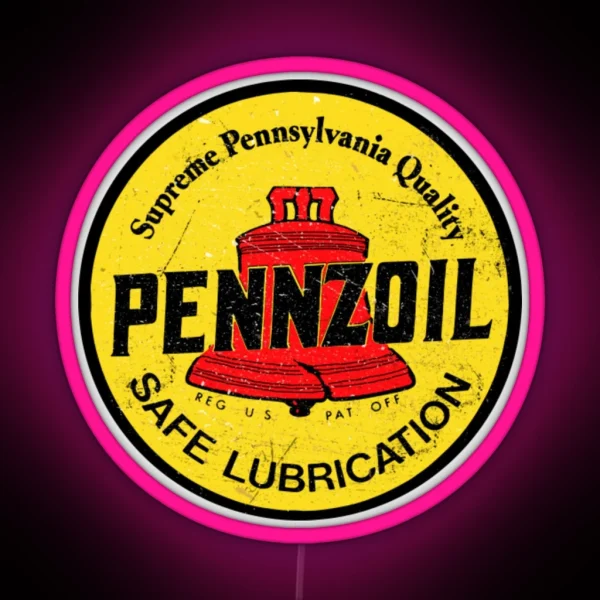 Gas And Oil Ledpennzoil Vintage Oil Company RGB Neon Sign