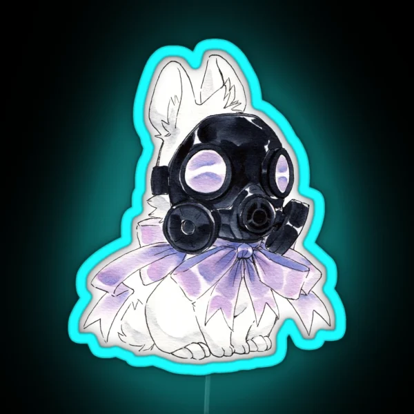 Gas Mask Bunny RGB Neon Sign