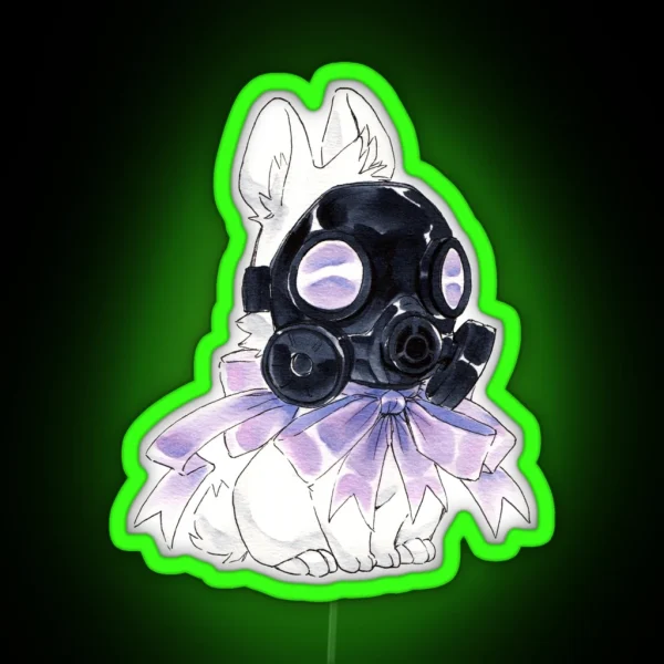 Gas Mask Bunny RGB Neon Sign