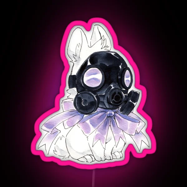 Gas Mask Bunny RGB Neon Sign