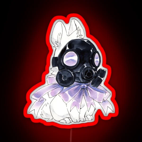 Gas Mask Bunny RGB Neon Sign