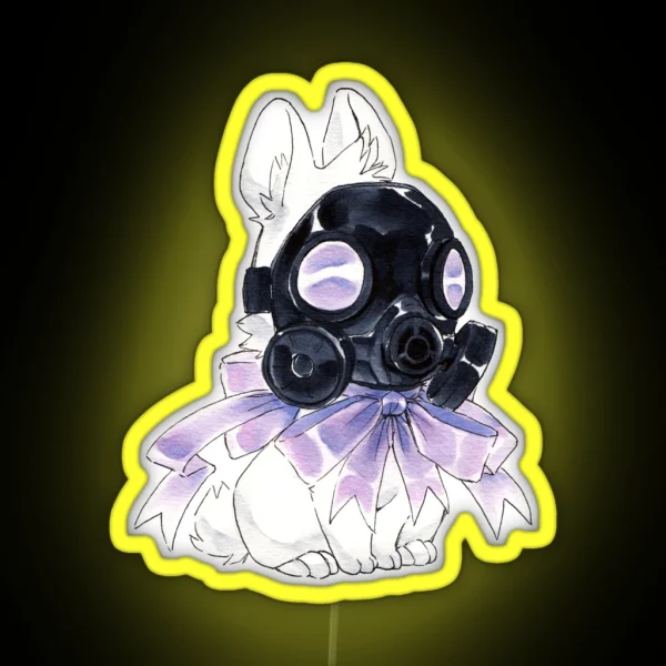 Gas Mask Bunny RGB Neon Sign