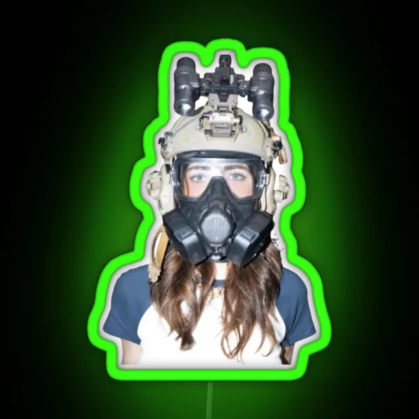 Gas Mask Hailey Lujan Sike Ops RGB Neon Sign