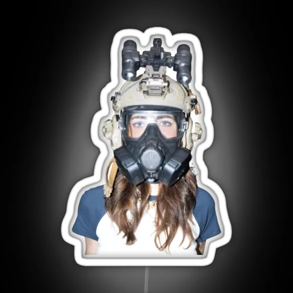 Gas Mask Hailey Lujan Sike Ops RGB Neon Sign