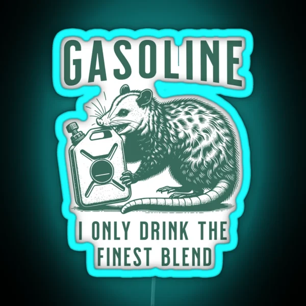Gasoline Drinking Possum RGB Neon Sign