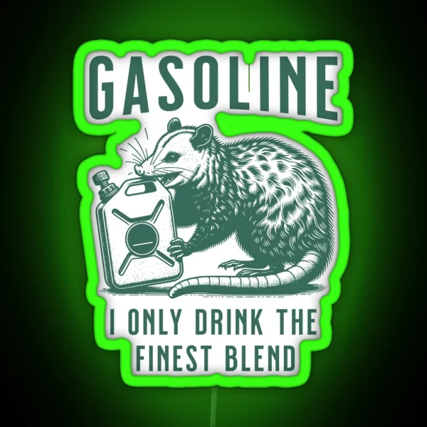 Gasoline Drinking Possum RGB Neon Sign