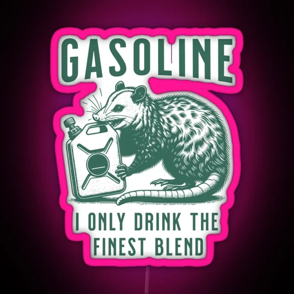 Gasoline Drinking Possum RGB Neon Sign