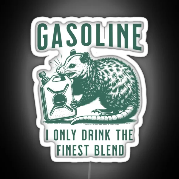 Gasoline Drinking Possum RGB Neon Sign