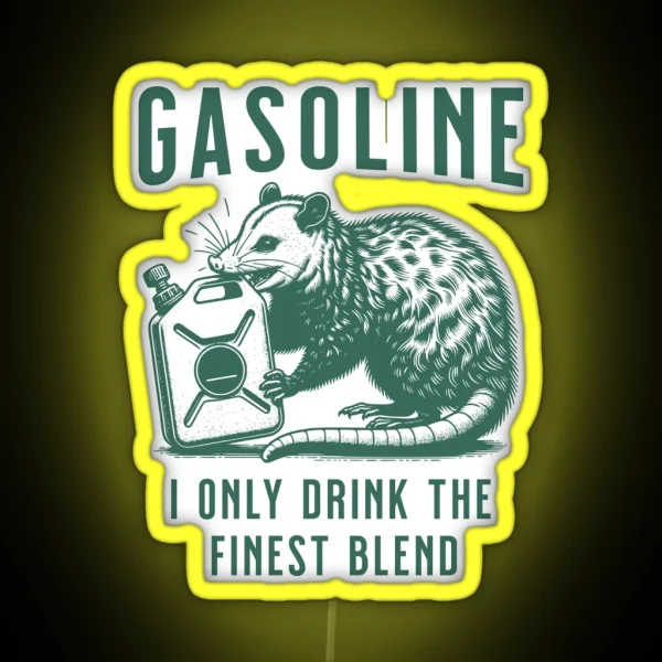 Gasoline Drinking Possum RGB Neon Sign